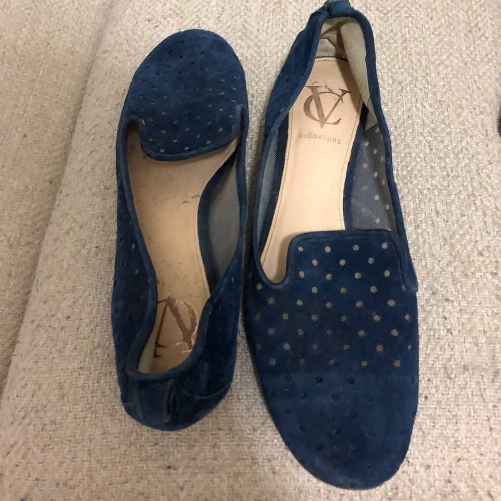Vince Camuto blue suede flats